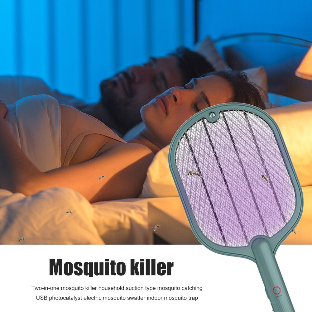 "Ultimate USB Rechargeable Electric Mosquito Racket - the Ultimate Outdoor Mosquito Killer with UV Lamp and Bug Zapper Trap for a Mosquito-Free Home!"