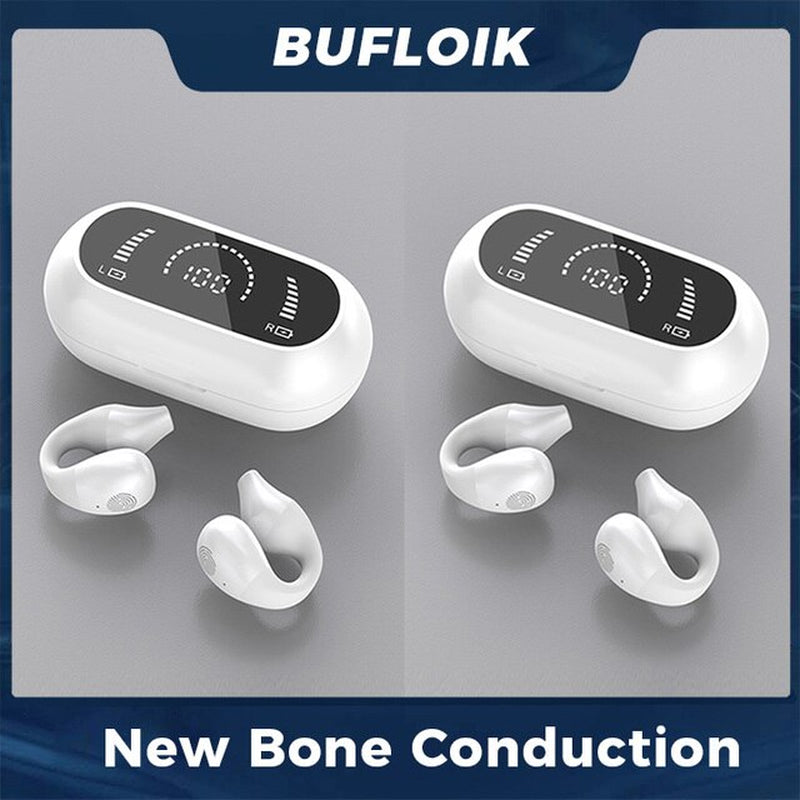 "Wireless Bone Conduction Bluetooth Earphones - Stylish Sports Headsets with Mic for Xiaomi, Huawei, Iphone"