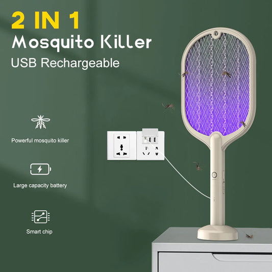 "Ultimate USB Rechargeable Electric Mosquito Racket - the Ultimate Outdoor Mosquito Killer with UV Lamp and Bug Zapper Trap for a Mosquito-Free Home!"