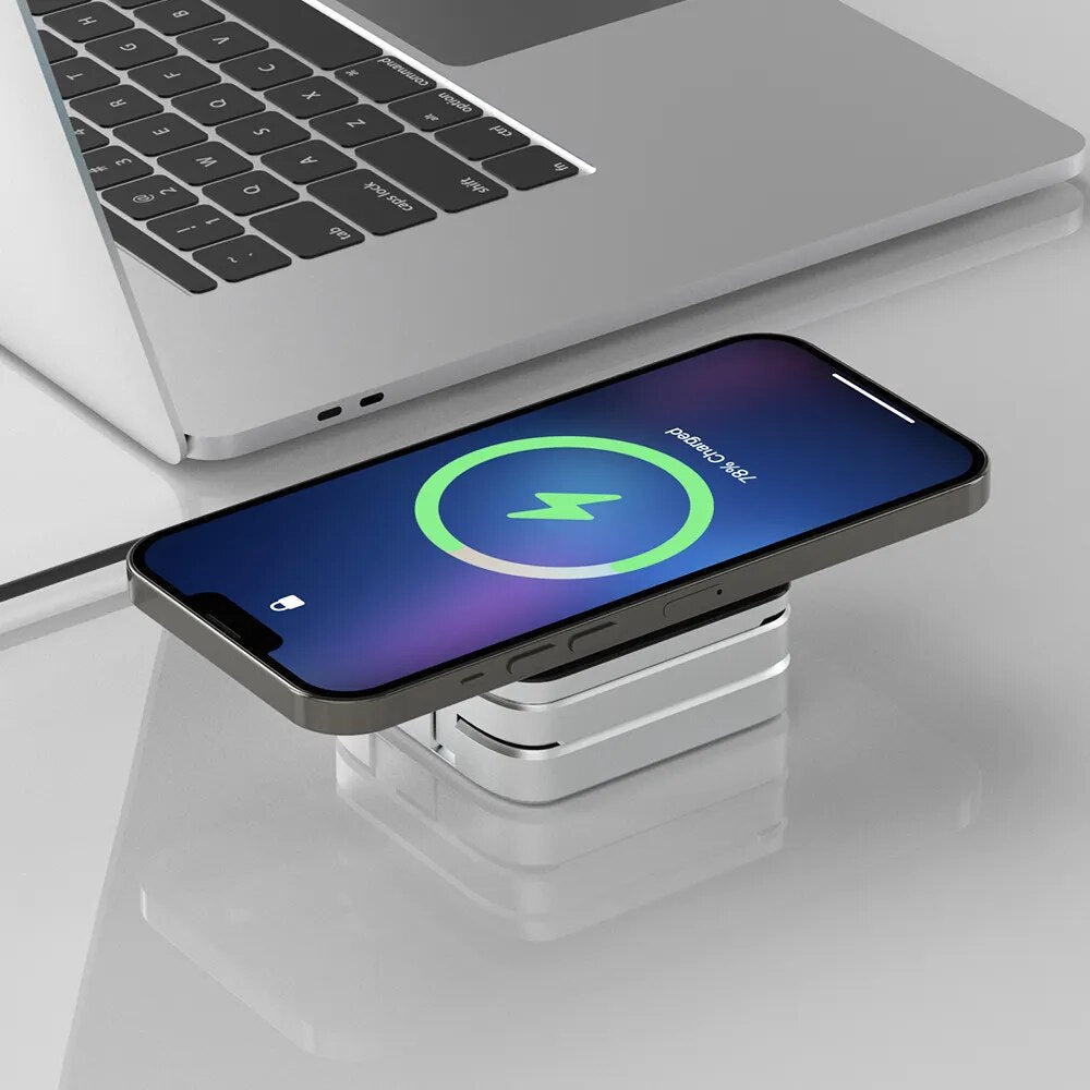 "Ultimate 3-In-1 Magnetic Wireless Charger Stand for Iphone 15/14/13 Pro/Max/Plus and Airpods 3/2 - Fast Charging Dock and Stylish Holder!"