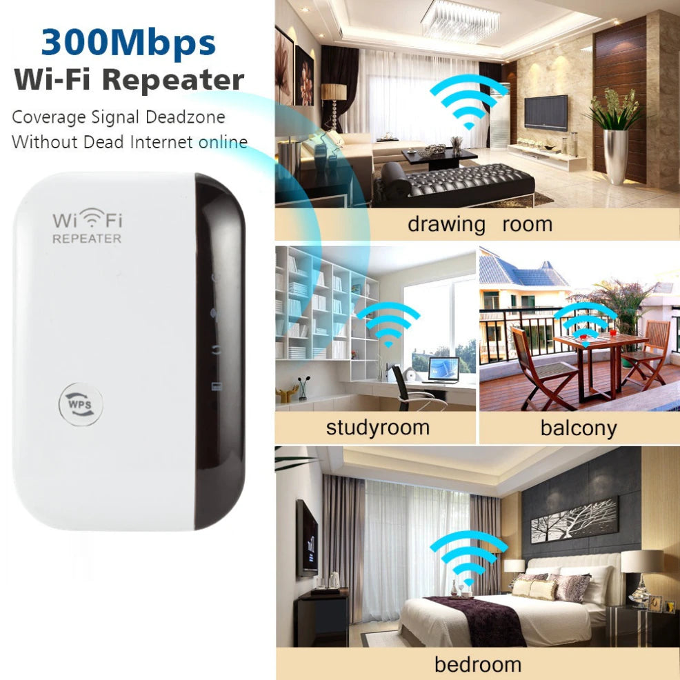 "Boost Your Wi-Fi Signal with Our 300Mbps Wi-Fi Repeater - Amplify and Extend Your Wireless Network Range with Ease!"