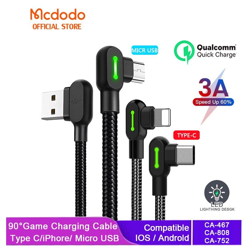 "High-Speed USB Cable for Lightning, Micro USB, and Type-C Devices - Compatible with Iphone 14, 13 Pro Max, 12, 11, XR, 8, 7, and 6S - Fast Charging Capabilities"