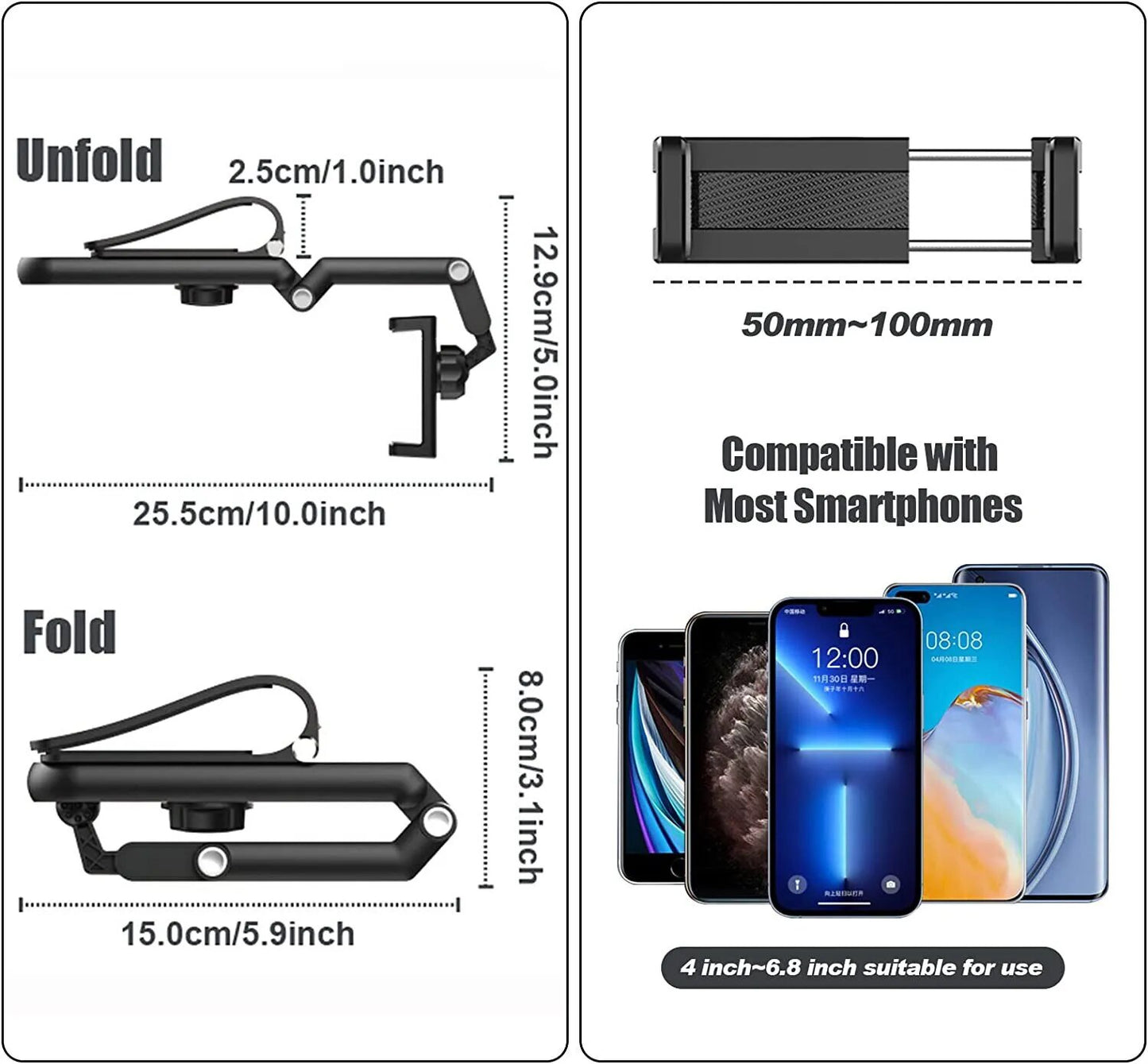 "Stay Connected on the Go with Our 360° Rotating Sun Visor Phone Holder - Perfect for Iphone, Samsung, and Android!"