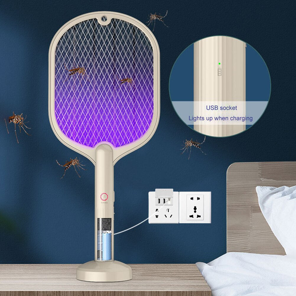 "Ultimate USB Rechargeable Electric Mosquito Racket - the Ultimate Outdoor Mosquito Killer with UV Lamp and Bug Zapper Trap for a Mosquito-Free Home!"